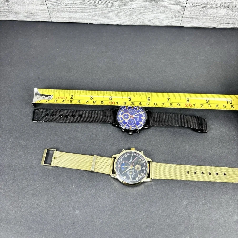DEYROS Multifunctional Calendar Luminous‎ Men's Watches lot of 2 TESTED